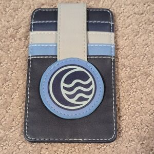 Elegant Black and Blue Card Holder With Moon Symbol NWOT